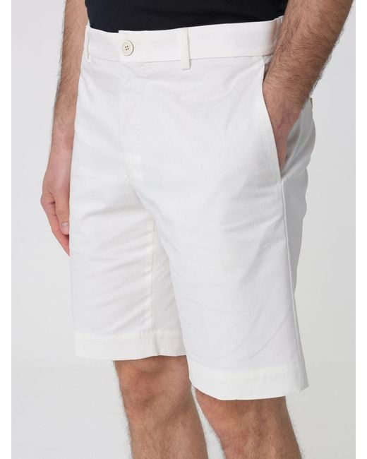 Incotex White Cotton Chino Shorts for men