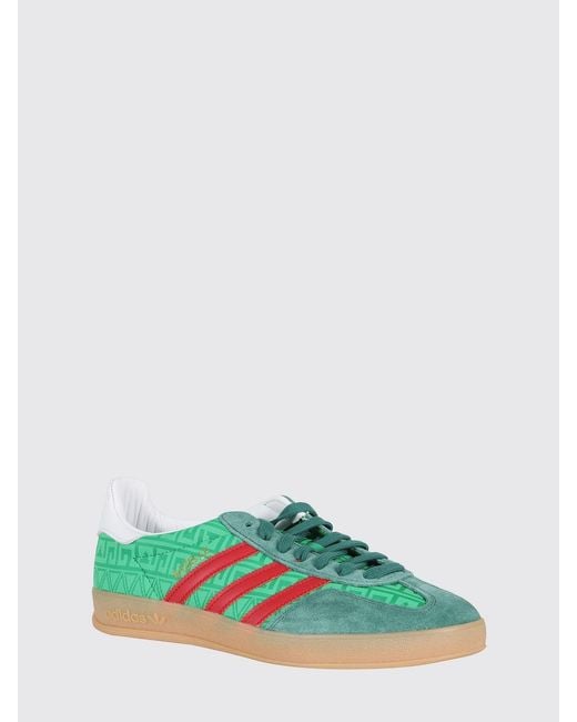 Adidas Originals Green Gazelle Indoor Printed Leather Sneakers for men