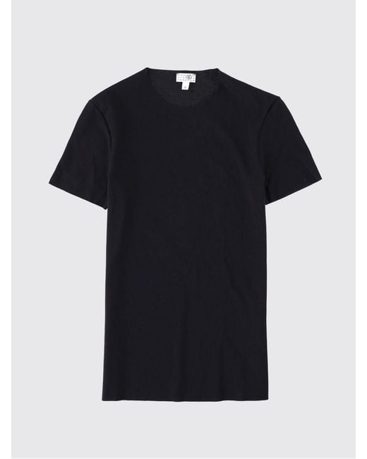 MM6 by Maison Margiela Black Short-Sleeved Cotton Crewneck T-Shirt