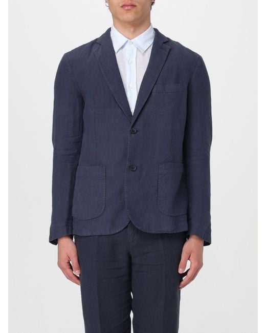 120% Lino Blue Jacket for men