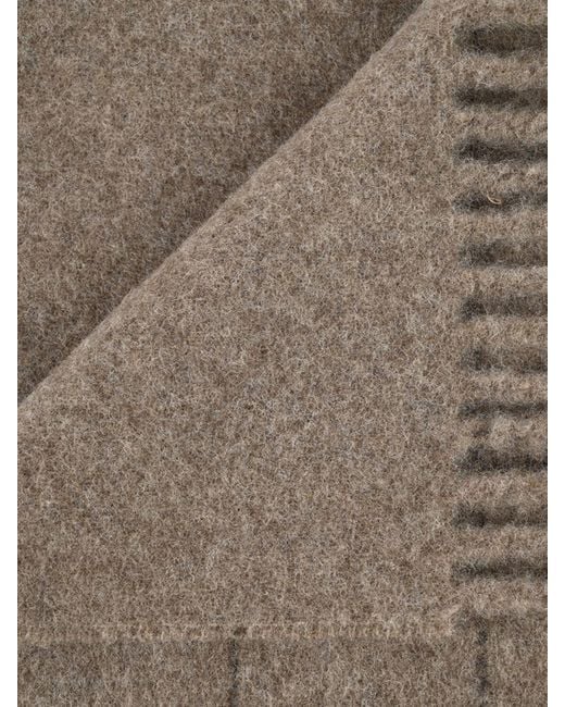 Polo Ralph Lauren Brown Check Wool Blend Scarf With Embroidered Logo And Fringed Hem for men
