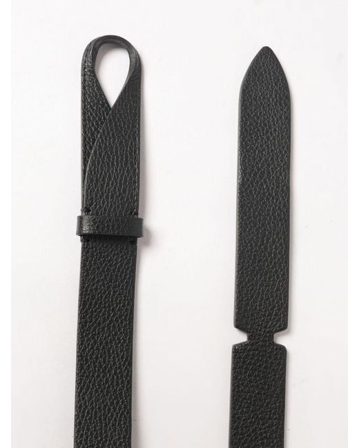 Orciani White Nobuckle Hammered Leather Belt for men
