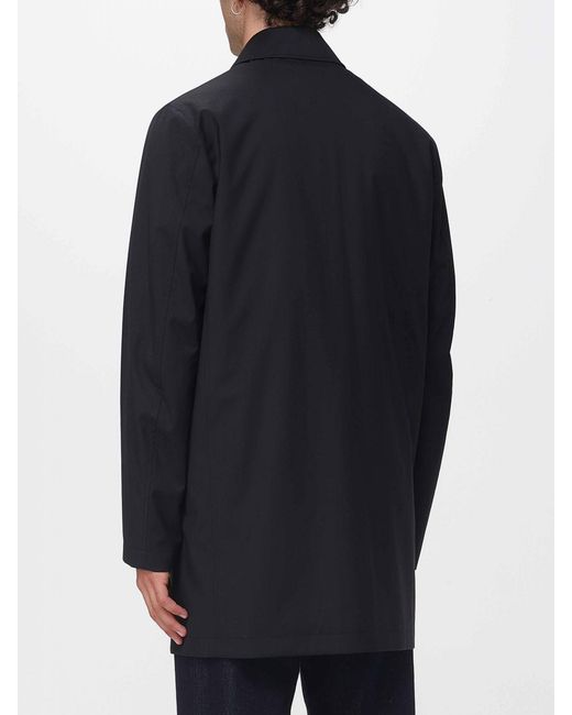 Paul Smith Blue Single-Breasted Knee-Length Wool Coat With Classic Collar for men