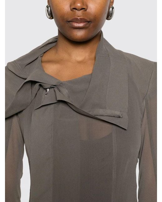 Rick Owens Gray Stretch Jersey Jacket