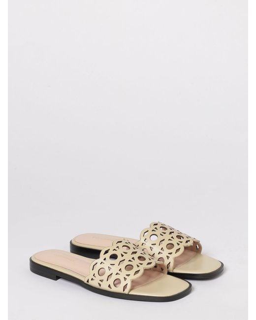 Coccinelle White Essential Perforated Leather Slippers