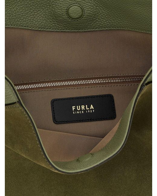 Furla Green Lara Suede Bag