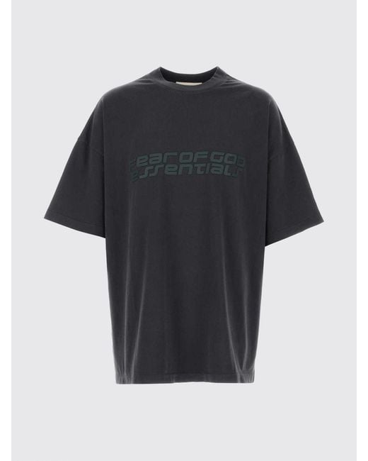 Fear Of God Gray Slogan-Print Cotton Crew-Neck T-Shirt for men