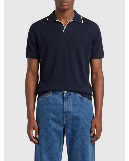 Paul & Shark Blue Paul &Amp Shark Cotton And Silk Polo Shirt for men