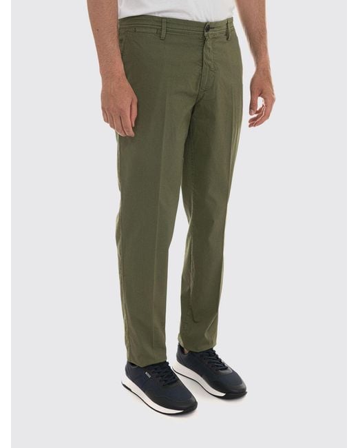 Peuterey Green Slim Fit Mid-Rise Cotton-Blend Chino Trousers for men