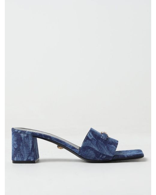 Versace Blue Heeled Sandals