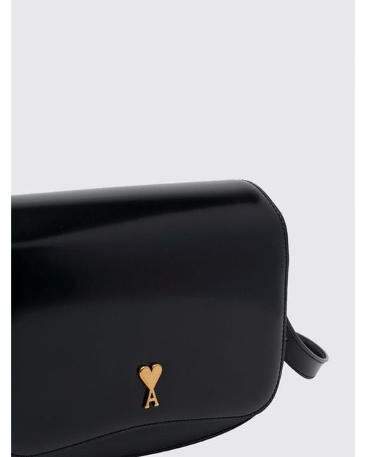 AMI Black Calf Leather Bag