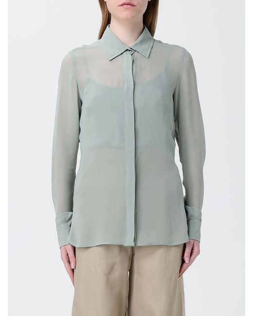 Max Mara Gray Classic Silk Shirt