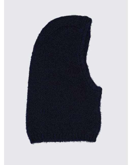 Aspesi Blue Ribbed Soft Mohair Balaclava Hood