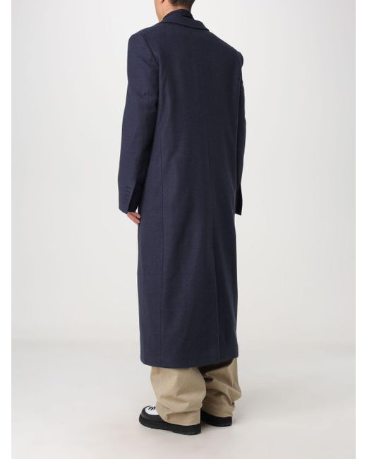 Cappotto in misto lana di 424 in Blue da Uomo