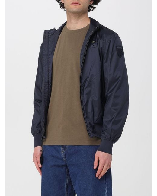 Blauer Blue Polyester Bomber Jacket for men