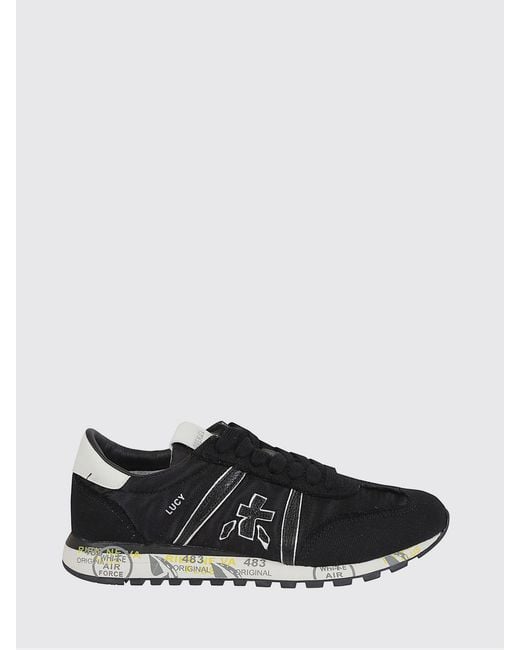 Premiata Black Lucy Cotton Twill And Nylon Sneakers