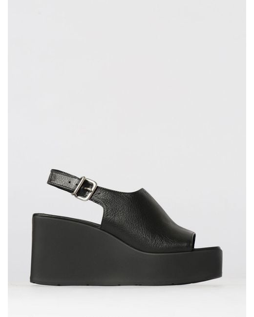 Vic Matié Black Vic MatiÉ Natural Grain Leather Wedge Sandal