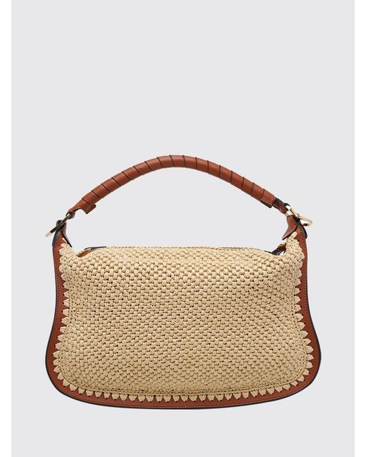 Chloé Brown Chlo&Eacute Marcie Tasche Aus Häkelraffia Und Leder