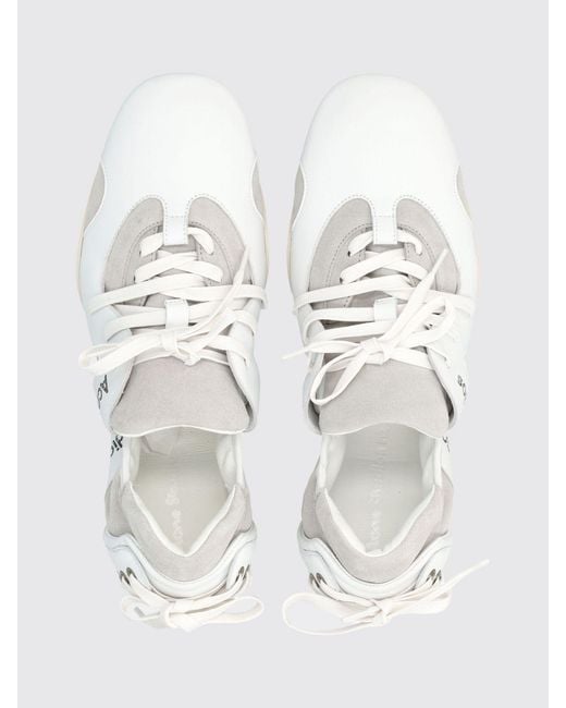 Acne White Leather Sneakers for men