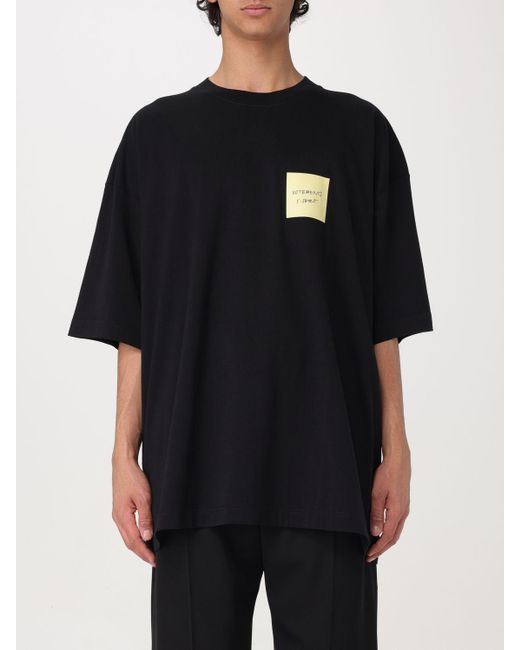 T-shirt Post-it in cotone di Vetements in Black da Uomo