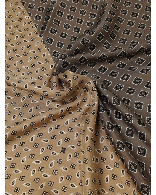 Max Mara Natural Mixed Print Silk Foulard