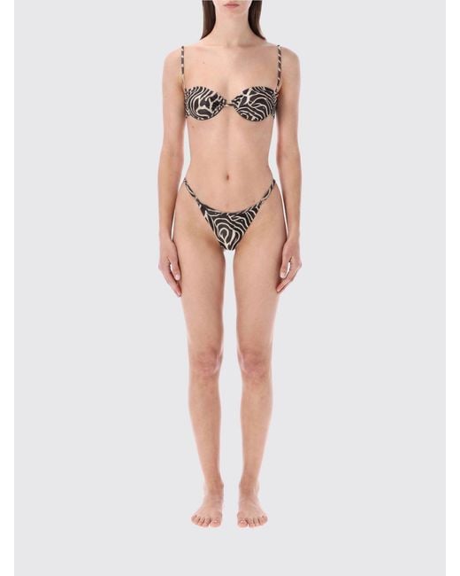MATINEÉ Natural Zebra Print Triangle Bikini With Underwire And Brazilian Briefs