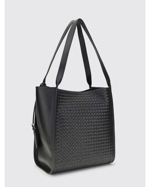 Bottega Veneta Black Woven Leather Corriere Bag for men