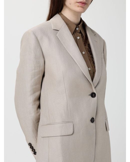 Brunello Cucinelli Natural Linen Single-Breasted Blazer