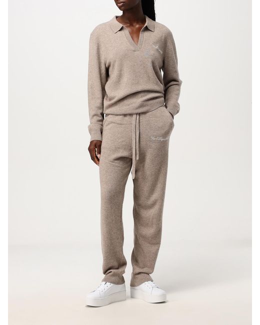 Karl Lagerfeld Natural Cashmere Vneck Knit Sweater
