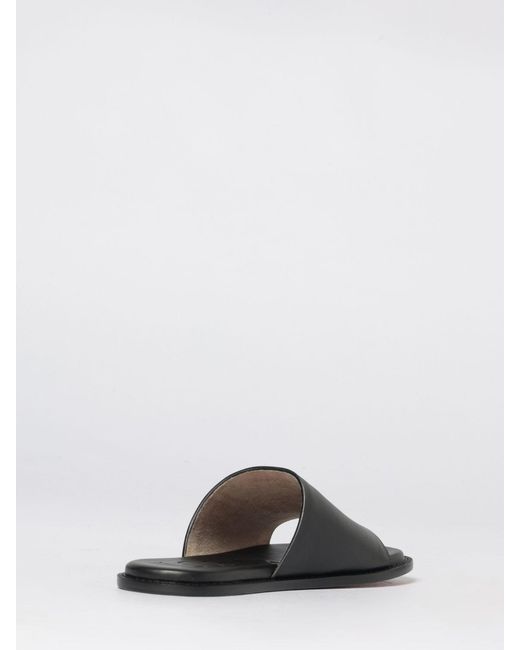 Loewe Black Anagram Flex Leather Sandals for men