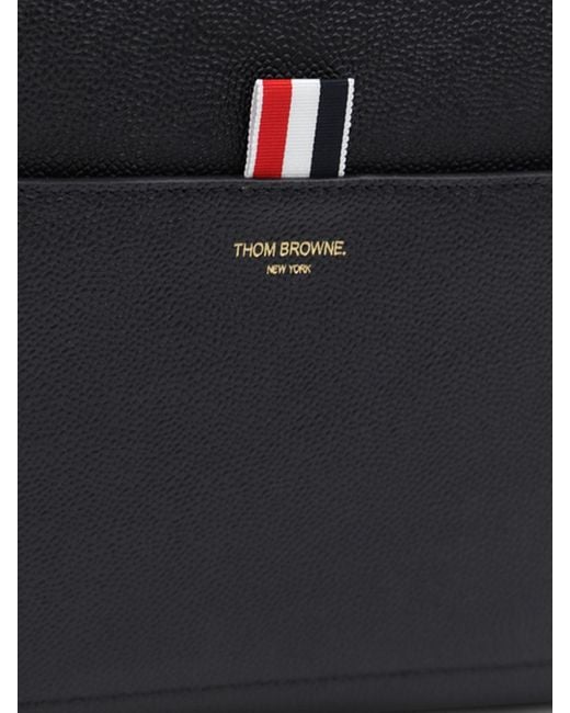 Thom Browne Black Grained Leather Bag for men