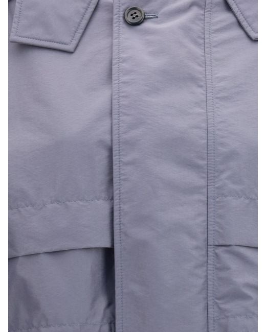 Marni Blue Relaxed Fit Short Trench Coat