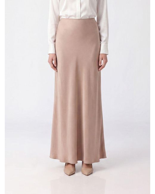 Fabiana Filippi Pink High-Waisted Lyocell Satin Long Pencil Skirt