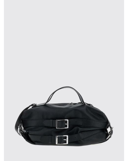 Simone Rocha Black Biker Belt Smooth Leather Handbag With Double Handle