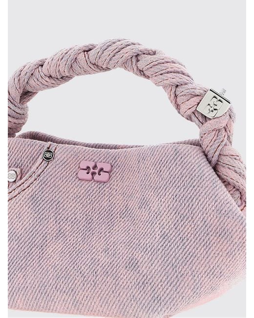 Ganni Pink Denim Mini Bou Bag