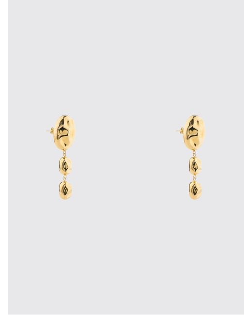 FEDERICA TOSI White Stone Oval Dangle Earrings