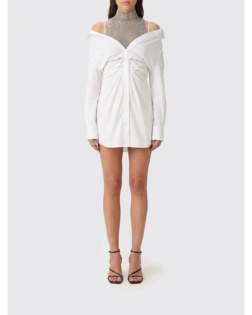 GIUSEPPE DI MORABITO White Mini Shirt Dress