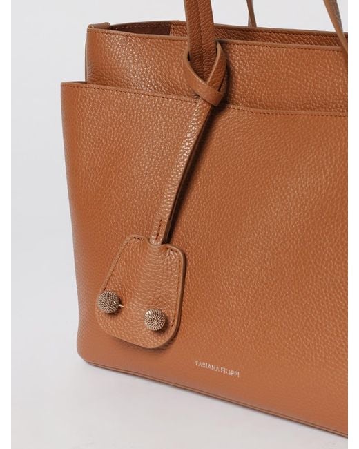 Fabiana Filippi Brown Grained Leather Bag