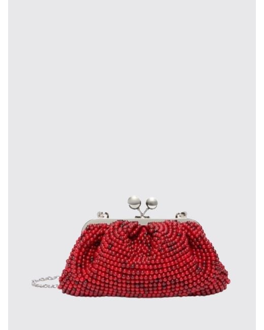 Weekend by Maxmara Red Beaded Clutch