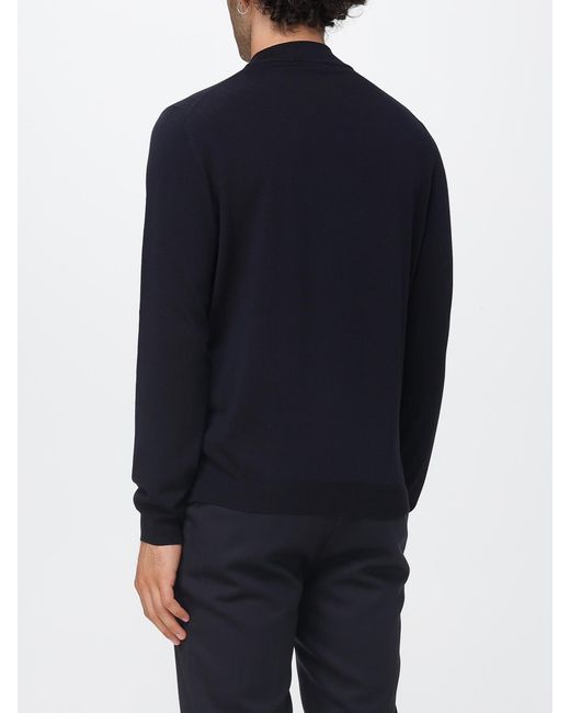 Zanone Blue Crew Neck Wool Blend Jumper With Long Sleeves for men