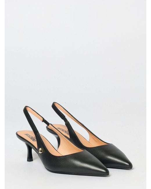 Love Moschino Black Leather Slingback