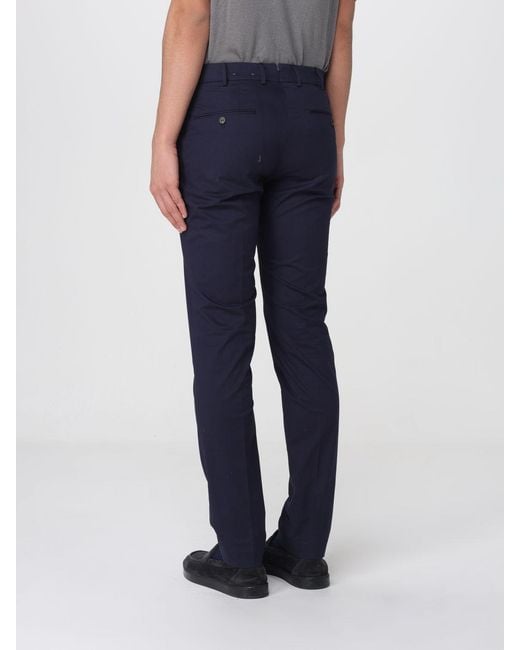 Incotex Blue Cotton Chino Trousers for men