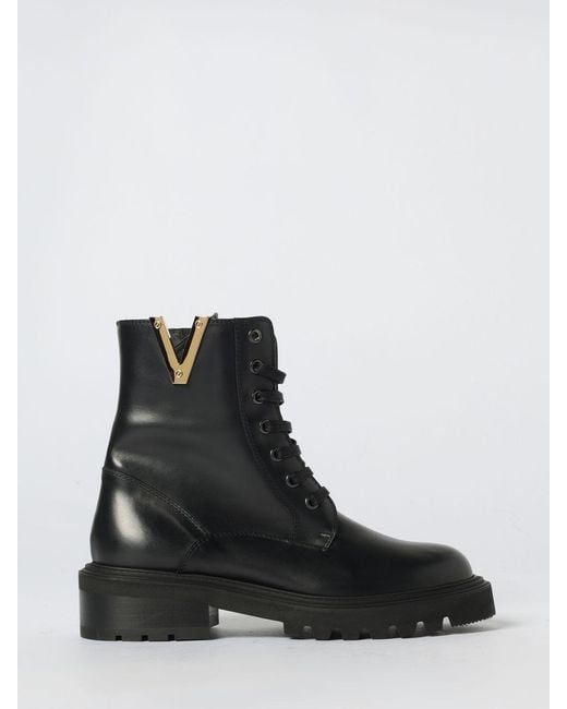 Via Roma 15 Black Flat Ankle Boots