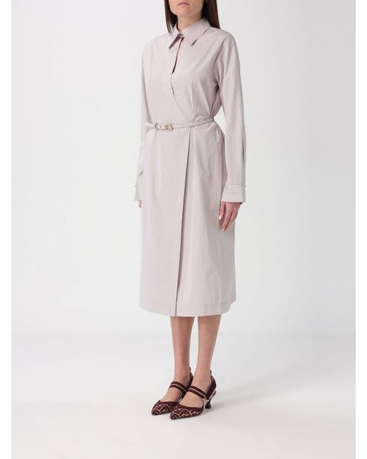 Fendi Multicolor Striped Cotton Shirtdress