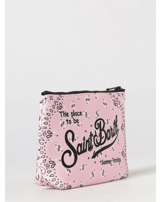 Mc2 Saint Barth Pink Neoprene Aline Mc2 Pouch With Saint Barth Logo