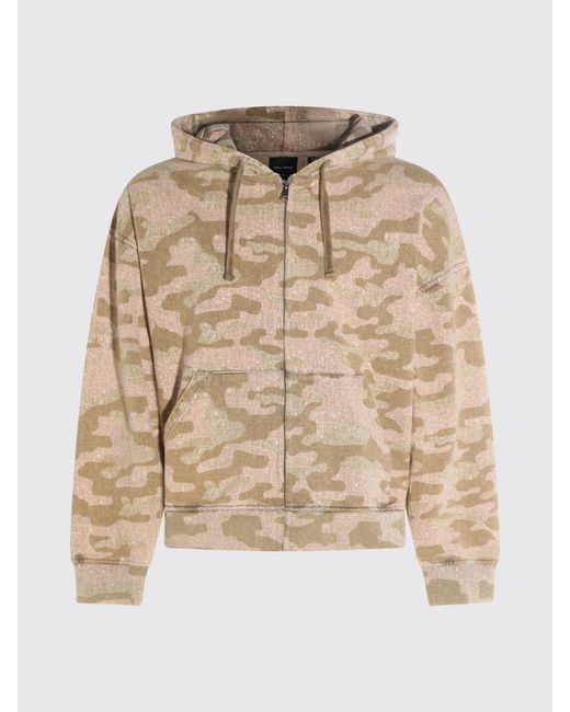 Daily Paper Natural Camouflage Cotton Zip-Up Hoodie With Dropped Shoulders for men