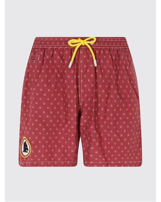 Mc2 Saint Barth Red Printed Boxer Swim Trunks for men