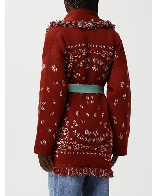 Alanui Red Bandana Pattern Robe Cardigan