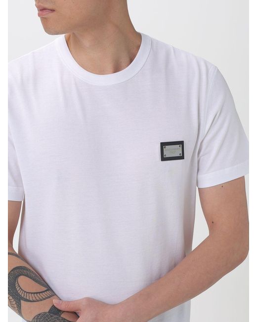 Dolce & Gabbana White Dolce &Amp Gabbana Cotton T-Shirt With Logo for men