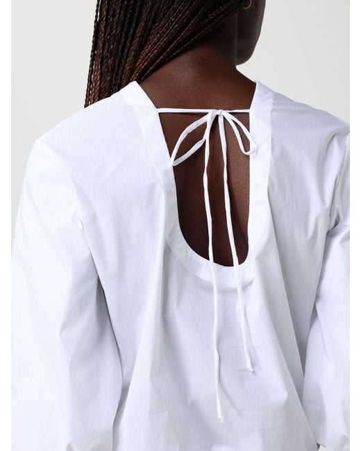 Liviana Conti White Cotton Blend Top
